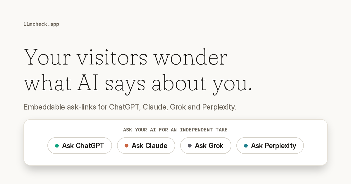 Ask AI buttons like social media links for webpages